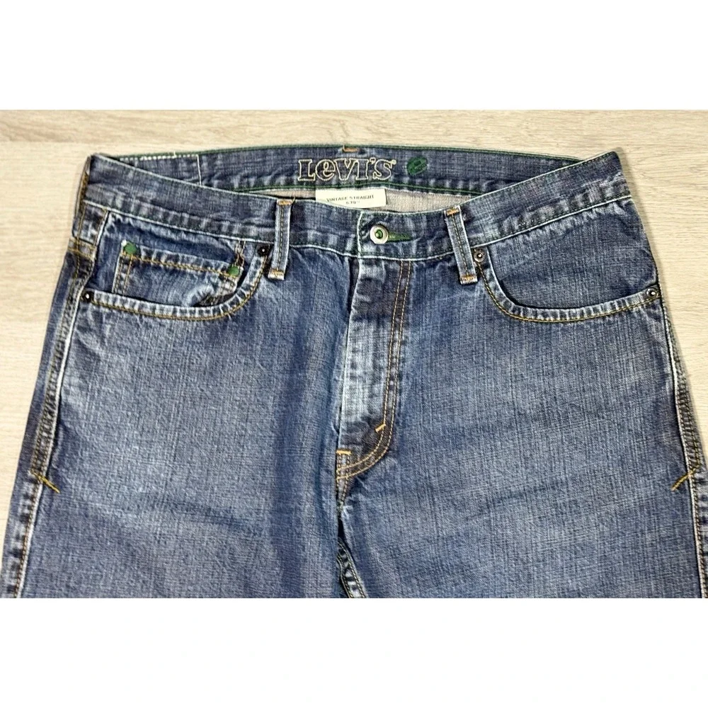 Levi's 539 Vintage Straight Jeans Men's 34x30 Blue Organic Cotton Green Tab Y2K